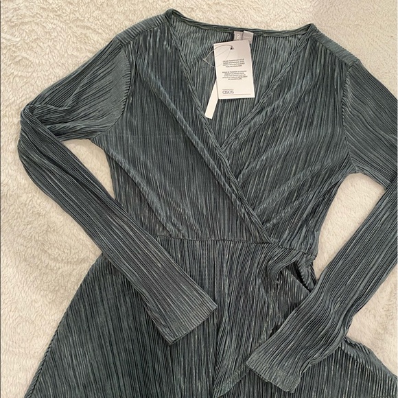 Maternity front wrap blouse - Green - Small - Picture 2 of 5